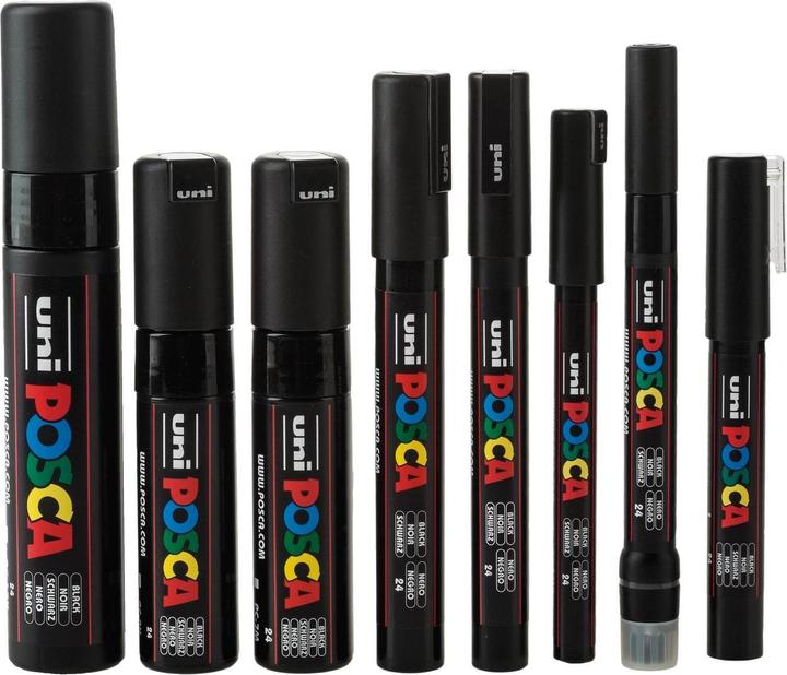 Produktbild Faber-Castell Marker UNI POSCA 8er Spitzenset schwarz (8x)