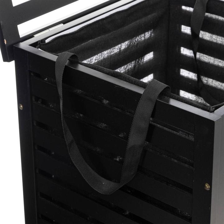 Immagine prodotto JTI Cesto per la biancheria in legno nero - 65 litri (65 l)