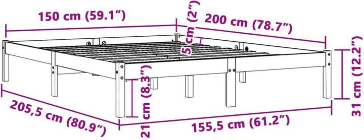 Image du produit vidaXL Bettrahmen (150 x 200 cm)