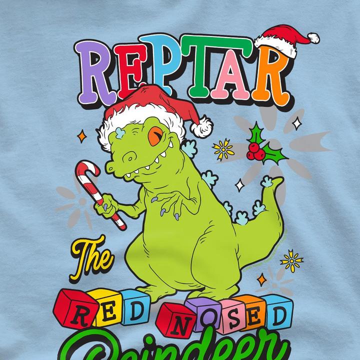 Immagine prodotto Rugrats Reptar The Red Nosed Reindeer Maglietta Natale Uomo (3XL)