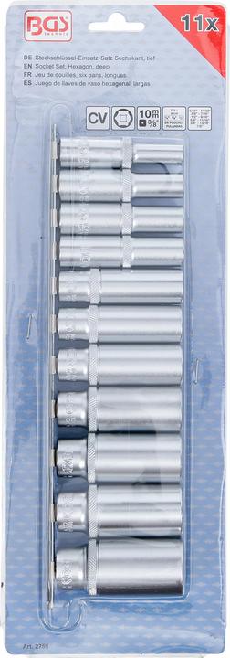 Immagine prodotto BGS Serie di bussole esagonali, profonde 10 mm (3/8") dimensioni in pollici 11 pz. (11 mm)