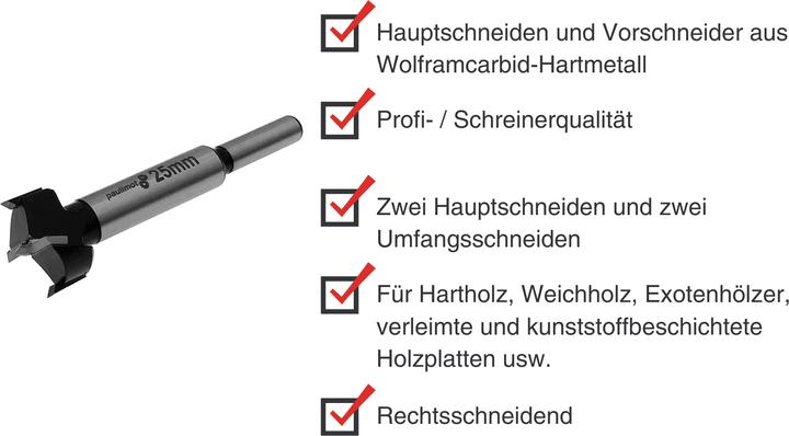 Actual product image Paulimot Kunstbohrer, hartmetallbestückt Ø 25 x 90 mm (25 millimetres)