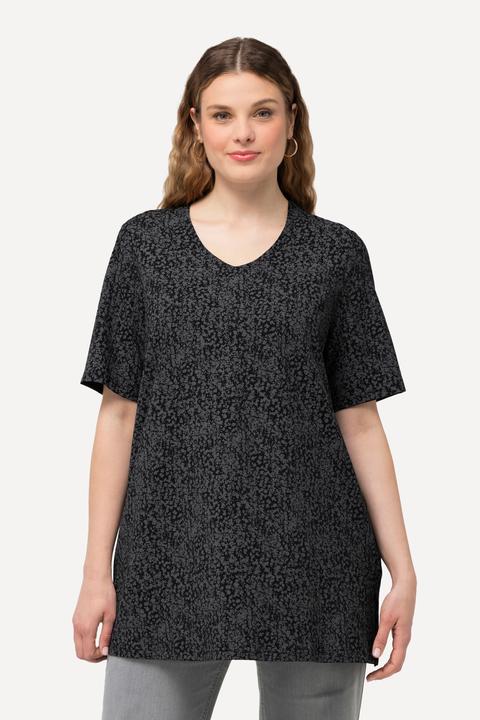 Produktbild Ulla Popken T-Shirt, Punkte, A-Linie, V-Ausschnitt, Halbarm (46, 48)