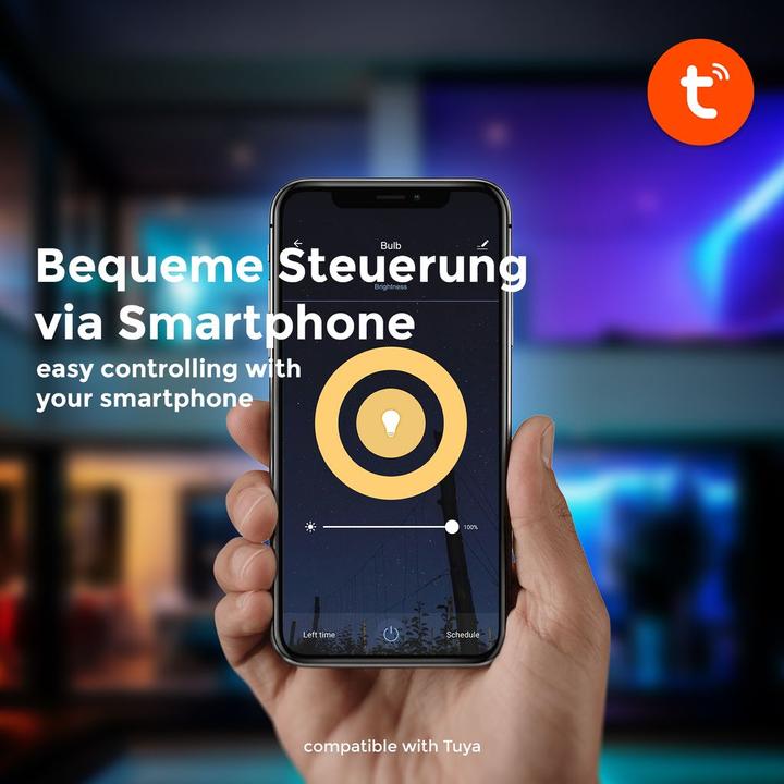 Actual product image B.K.Licht WIFI LED bulb, set of 2, GU10/5.5W/350lm (GU10, 350 lm, 2x)