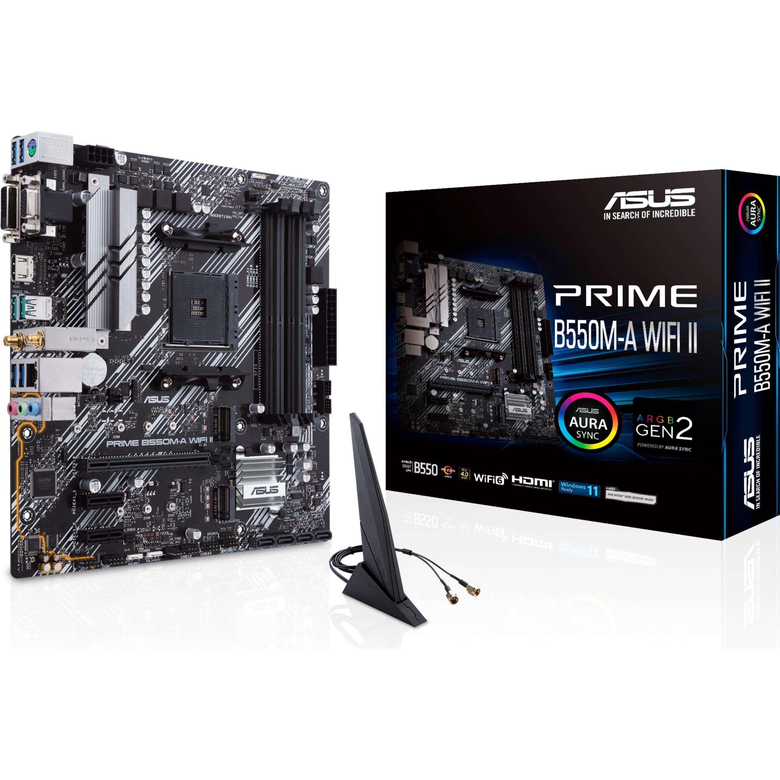 ASUS PRIME B550M-A WIFI II (AM4, AMD B550, mATX), Mainboard