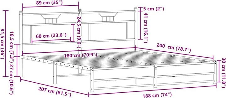 Image du produit vidaXL Bettgestell (180 x 200 cm)