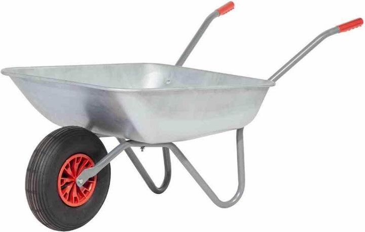 Immagine prodotto Rewwer Tec Carriola da giardino Carriola da giardino in metallo zincato color argento, capacità 80 l