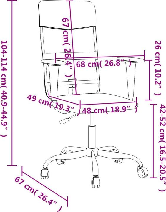 Produktbild vidaXL Bürostuhl mit Liegefunktion (42 - 52 cm)