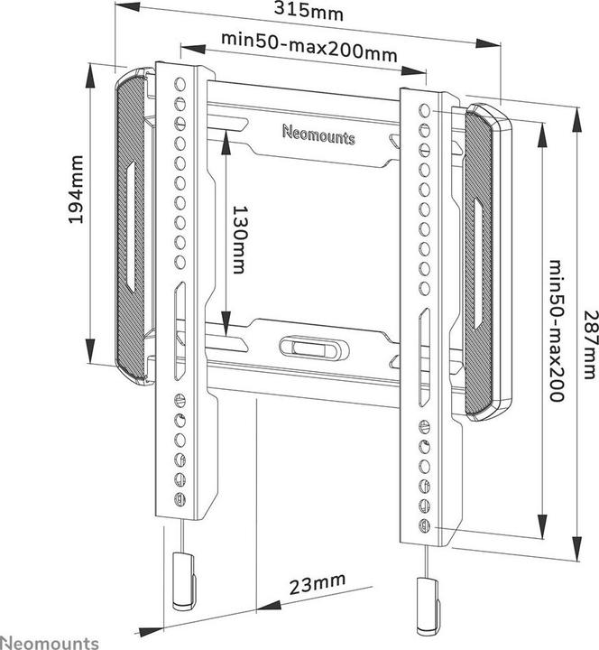 Image du produit Neomounts WAH 1TFT 1Articulation Max.45 (Mur, 65", 45 kg)