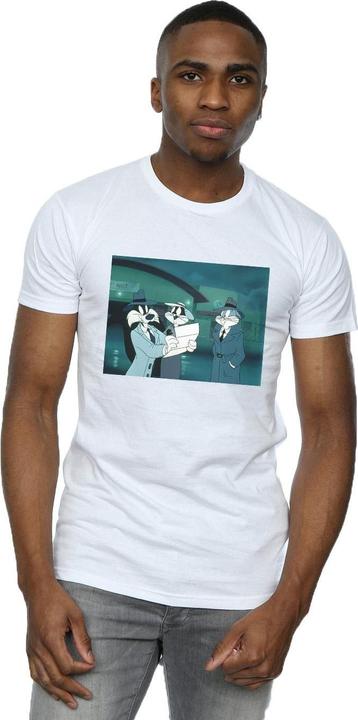 Actual product image Looney Tunes Mens Bugs Bunny Sylvester Letter T-Shirt (4XL)