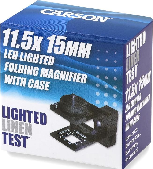Produktbild Carson Fadenzähler Faltbar mit LED 11,5x15mm