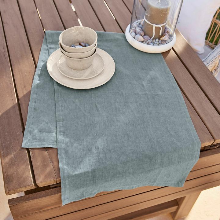Actual product image Loberon Table runner Bursinel blue (150 x 50 cm)