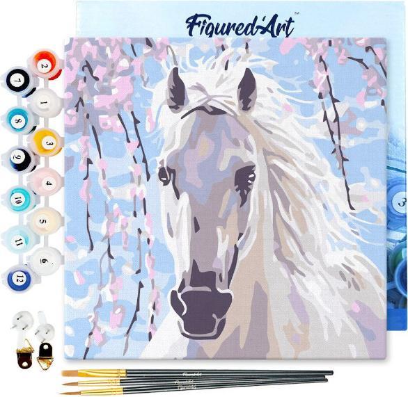 Image du produit Figured'Art Cheval et Fleurs blanches