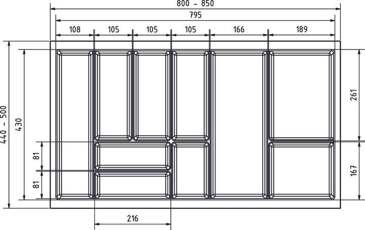 Productafbeelding Werkstarck Basis LEGRABOX M besteklade