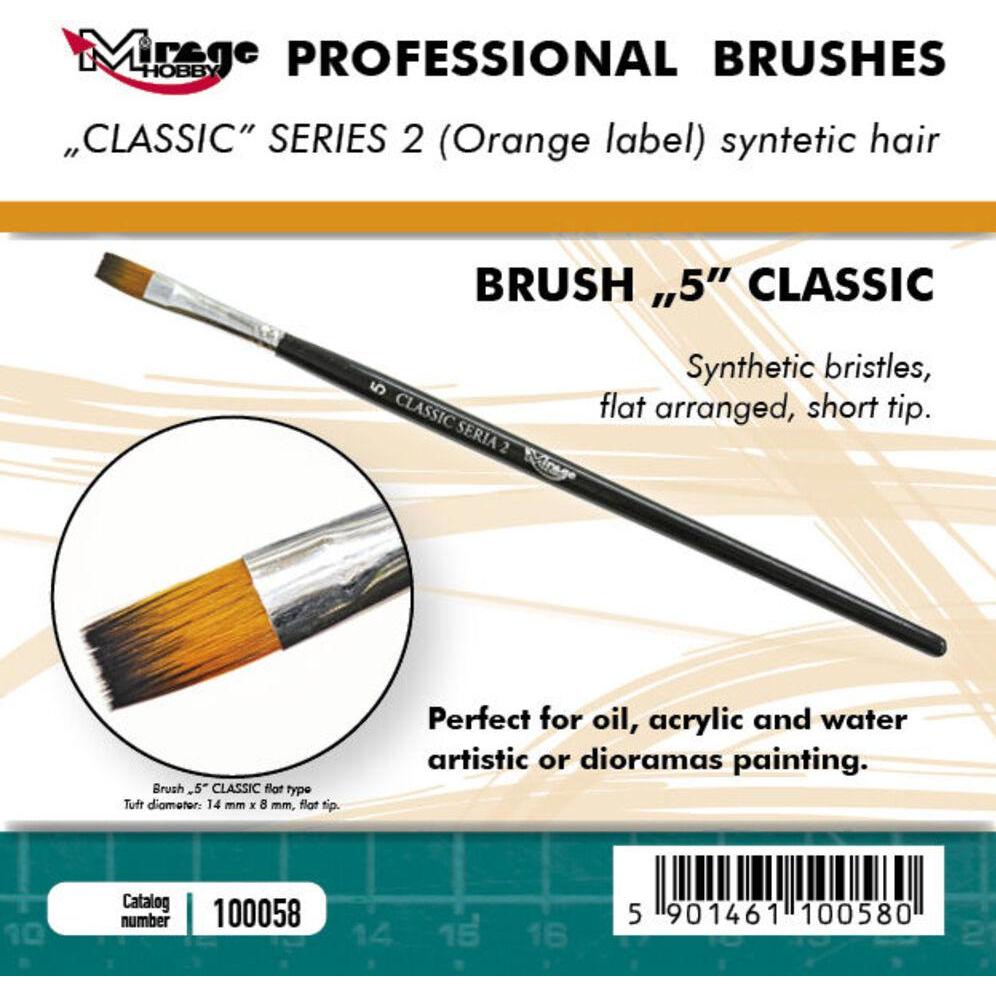 Mirage Hobby, Pinsel, Mirage Brush Flat High Quality Classic Series 2 size 5 (50 mm)