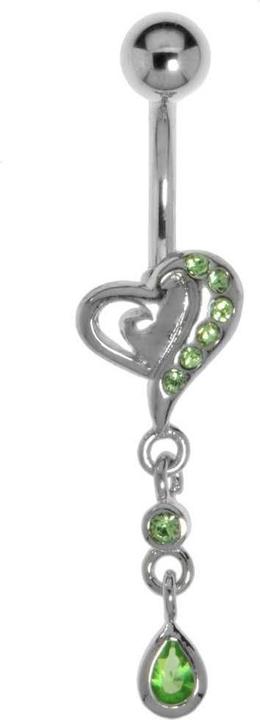 Image du produit Bijouteria Piercing nombril (Laiton rhodié, Cristallin, Acier chirurgical 316L)
