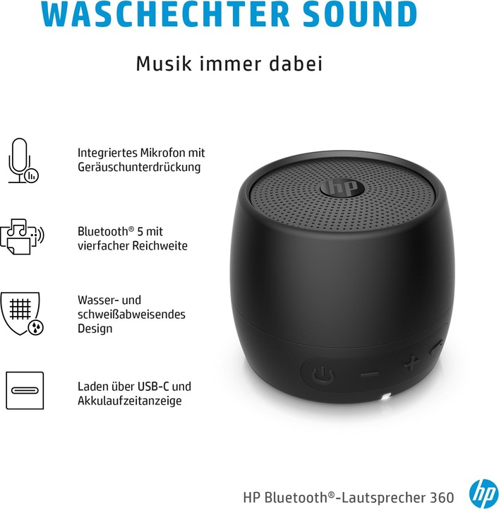 Actual product image HP Bluetooth Speaker 360 (13 h, Electrical connection)