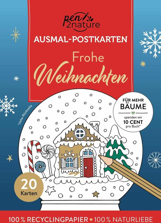 Produktbild Frohe Weihnachten I 20 Ausmal-Postkarte (20 Stk.)