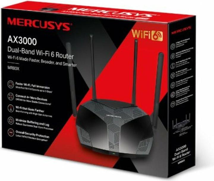 Productafbeelding Mercusys MR80X AX3000 Dual-Band Wi-Fi 6 Router