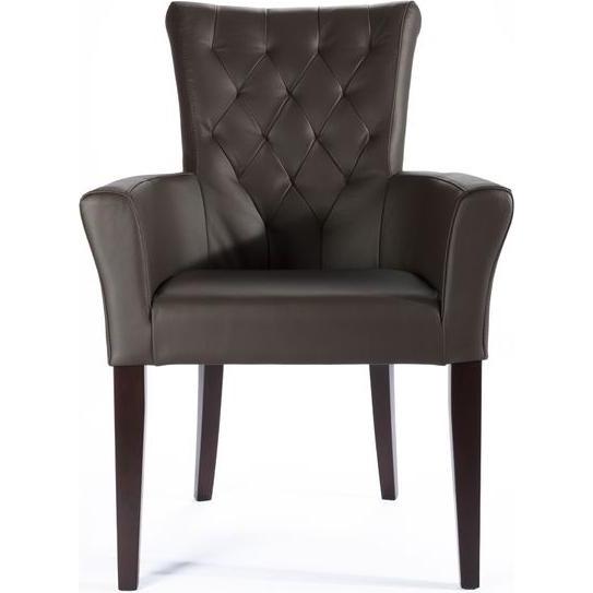 SIX, Sessel, Ausgesuchtes Rindsleder und massives Hartholz sorgen für die langlebigkeit des Armlehnstuhls.