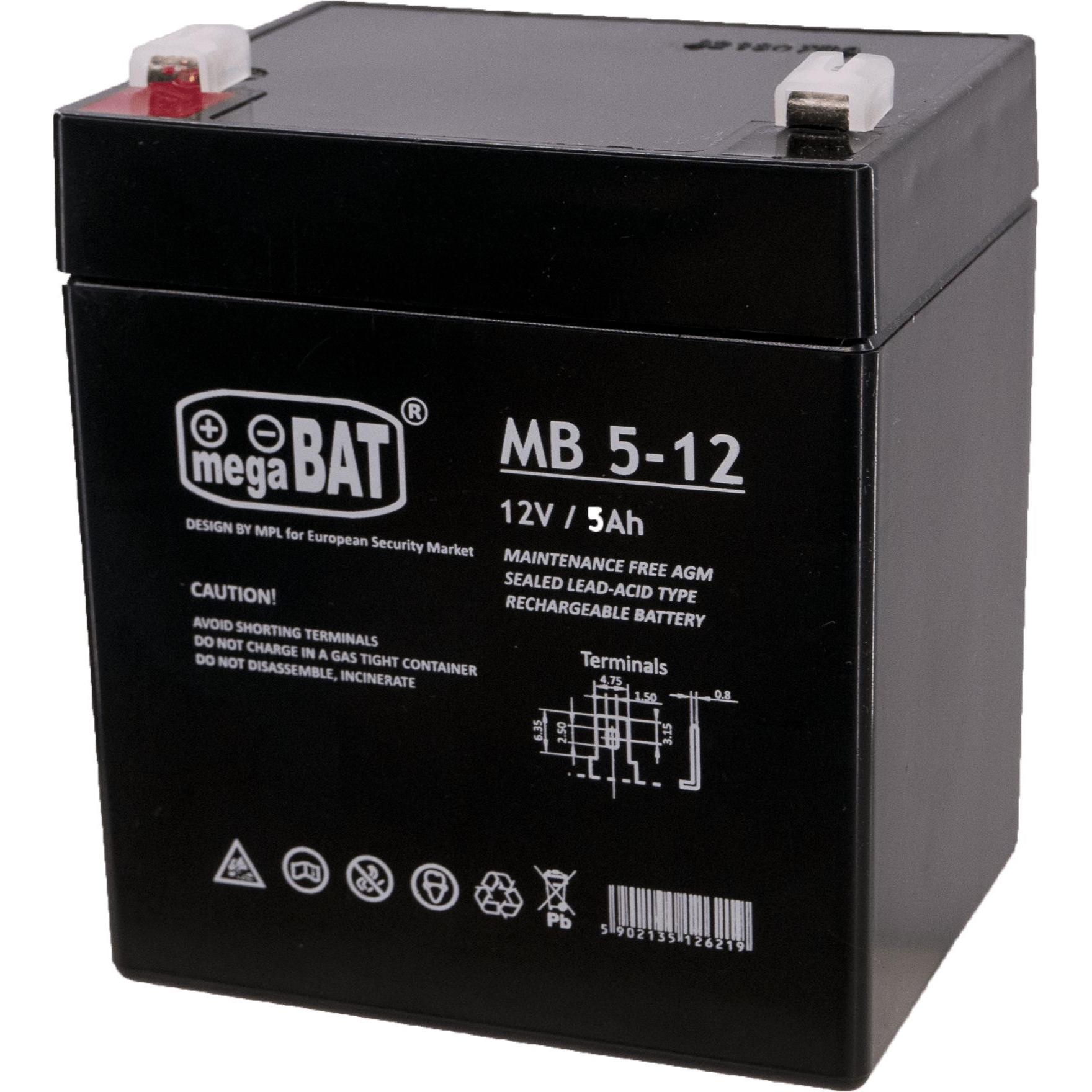Megabat MB 5-12 USV-Batterie Plombierte Bleisäure (VRLA) 5 Ah, USV Zubehör