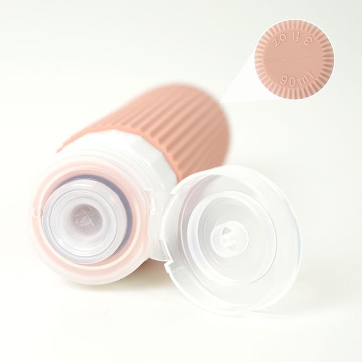 Actual product image Hermex Travel bottle set of 4 squeeze bottle shampoo container (Hygiene product, Liquid bags, Manicure set)