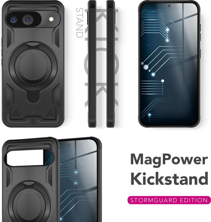 Actual product image Nalia Stormguard - Stabile Panzer Hülle mit MagSafe & 360-Grad Ringhalter - Military Cover (Google Pixel 9)