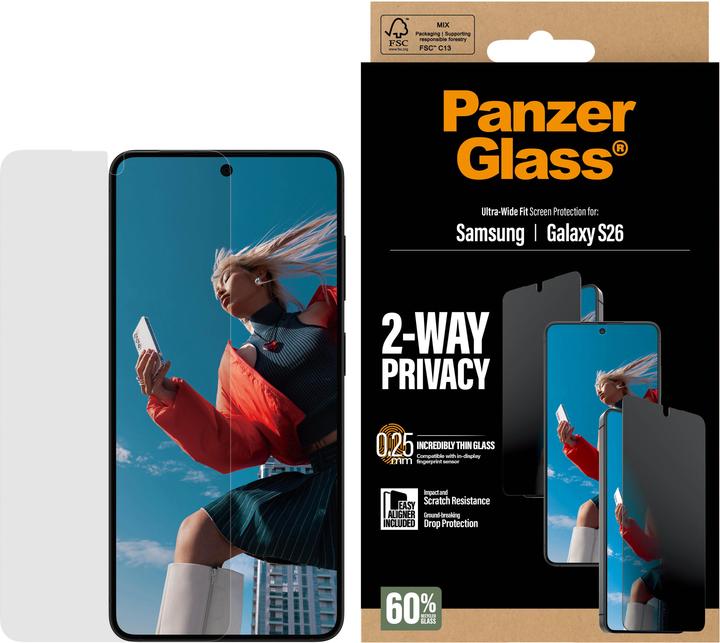 PanzerGlass Ultra-Wide Fit (1 Stk., Samsung Galaxy S26)
