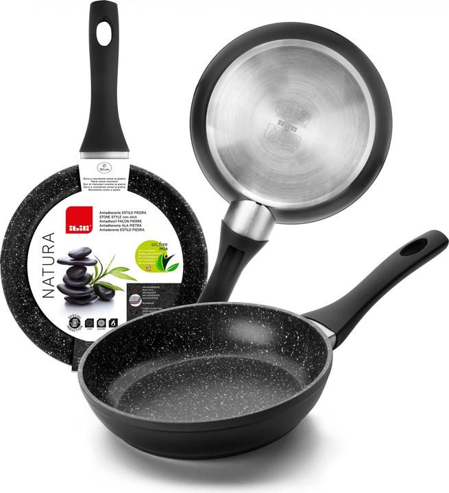 Image du produit Ibili Poêle à frire Natura 16 cm Poêle en matériaux naturels, pour une cuisson en douceur (16 cm, Poêle à frire, Acier inoxydable)