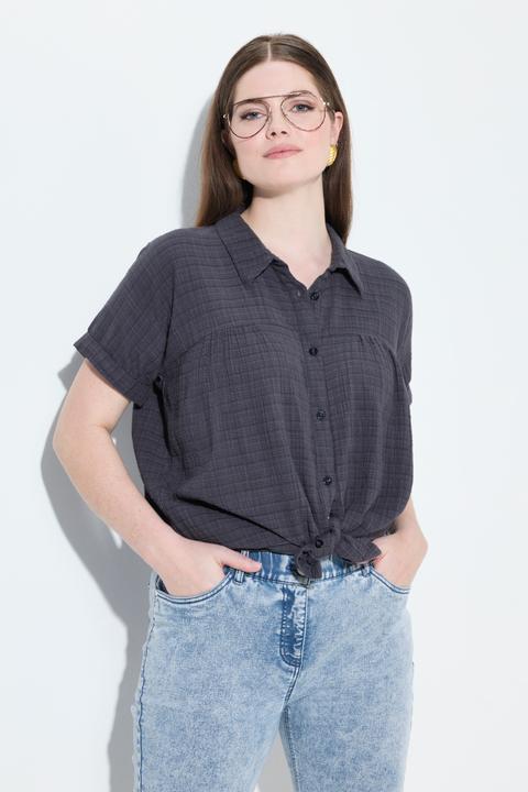 Actual product image Ulla Popken Textured Short Sleeve Shirt Blouse (46, 48)
