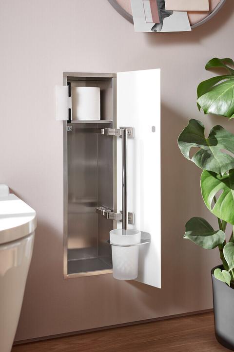 Produktbild Emco asis pure WC-Modul, Unterputzmontage, Türanschlag rechts, durchgehende Glasfront, 730x170mm, mit