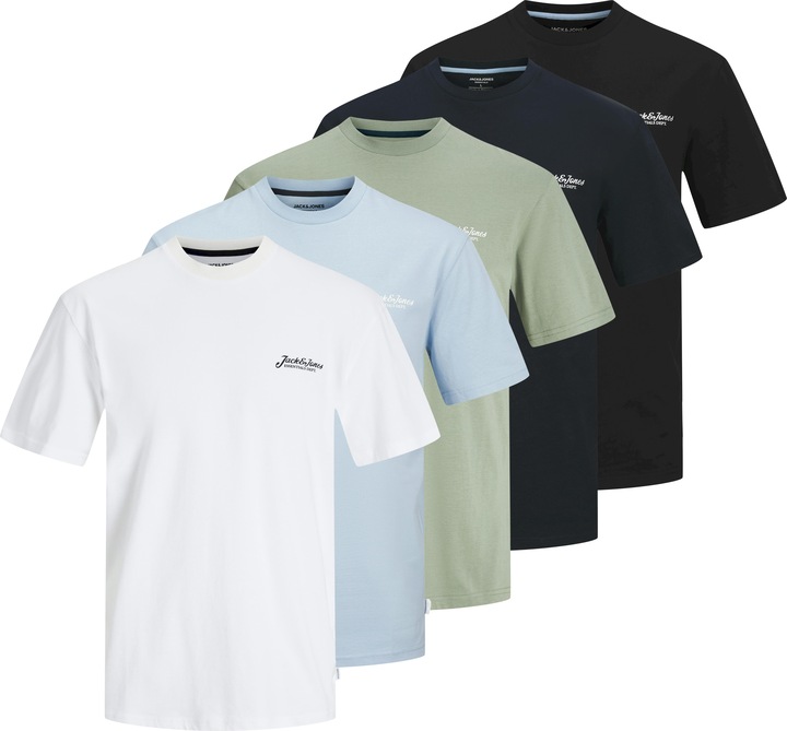 Jack & Jones Plus Size 5er-pack Gedruckt T-shirt T-shirt (4XL)