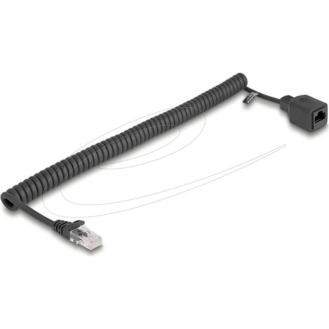 Delock RJ45 Spiralkabel Stecker zu Buchse Cat.5e UTP 0,5 m b (UTP, CAT5e, 1 m), Cavo di rete