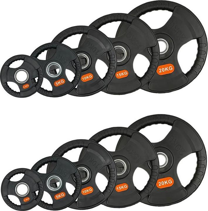 Immagine prodotto FlexAthletix Set di piastre di peso da 50 mm (2 x 5 kg, 2 x 15 kg, 2 x 10 kg, 2 x 2,5 kg, 2 x 20 kg)