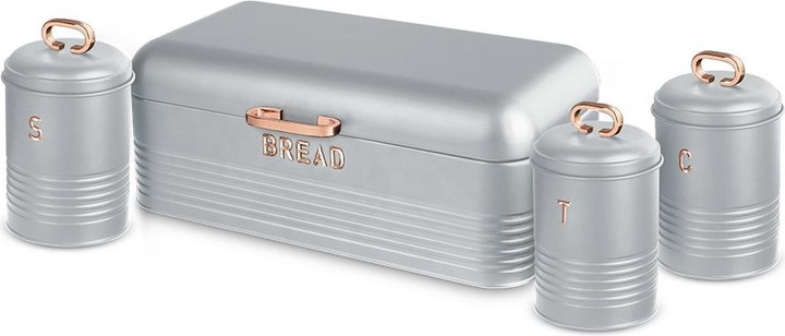 Actual product image BerlingerHaus Bread box and kitchen tin set, grey rose gold