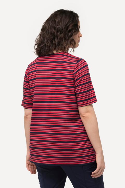Produktbild Ulla Popken T-Shirt, Ringel, Classic, V-Ausschnitt, Halbarm (58)