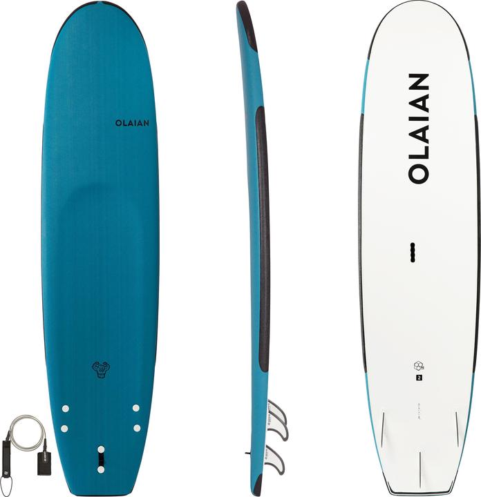 Produktbild Olaian Surfboard Schaumstoff verstärkt mit Leash 8'2"