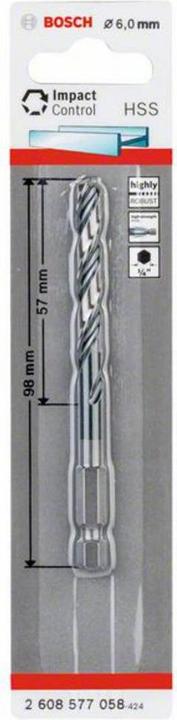 Actual product image Bosch Professional Zubehör HSS twist drill with hexagonal shank 6.0 mm (6.0 mm)