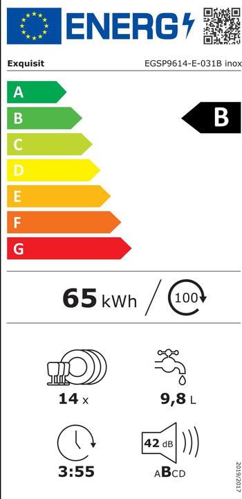 Energie-Label Exquisit EXQ EGSP9614-E-031B Geschirrsp
