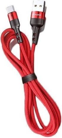 Actual product image Usams USB USB-A - USB-C cable 1 m red (63765-uniw) (1 m, USB 3.0)