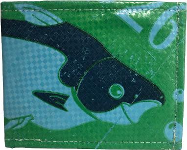 Immagine prodotto Bekos Upcycling - portafoglio classico realizzato con sacchetti di cibo per pesci riciclati verde / blu