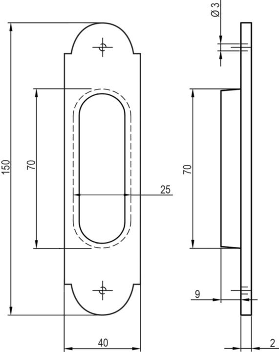 Produktbild Hager Zierbeschläge Schiebetür-Muschelgriffe