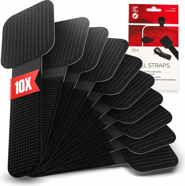 Produktbild Label-the-cable Klettkabelhalter selbstklebende (Klettkabelbinder, 90 mm, 10 Stk.)