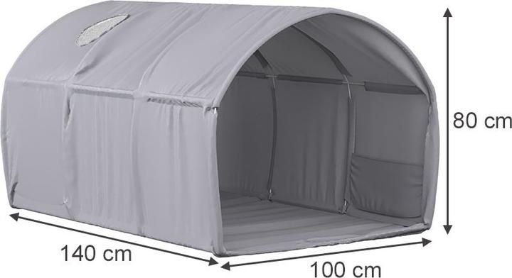 Actual product image VitaliSpa Tunnel tent Kubby, Grey, 100 x 80 cm with window
