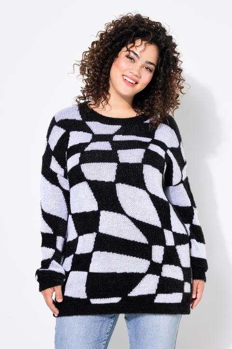 Produktbild Angel of Style Pullover, Loose Fit, Schachbrett-Muster, Langarm (58)
