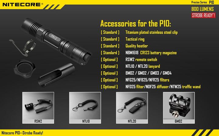 Image du produit Nitecore P10 (13.40 cm, 800 lm)
