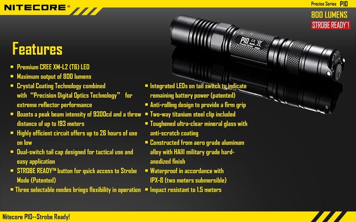 Produktbild Nitecore P10 (13.40 cm, 800 lm)