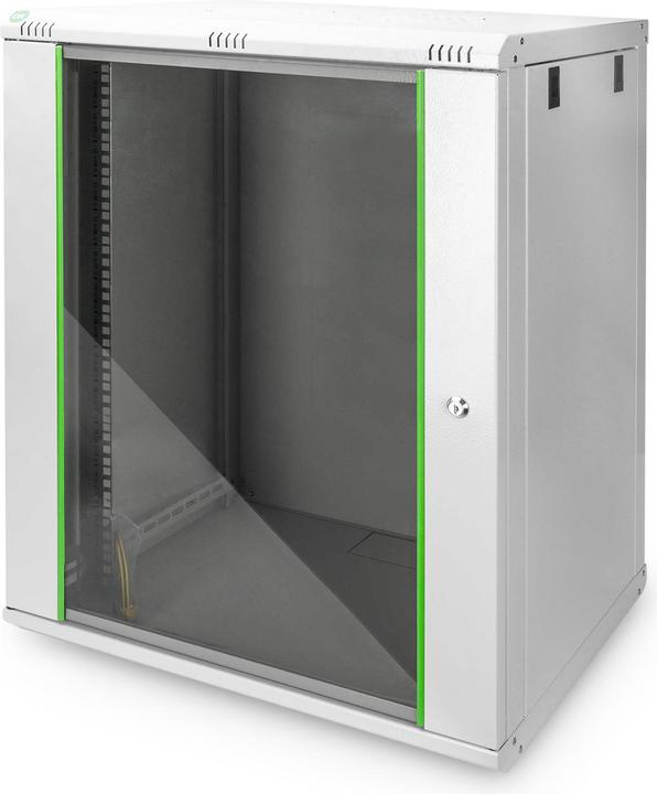 Image du produit Digitus 48,3cm 19inch armoire murale 16HE SoHoline RAL7035 gris H816mmxW600mmxD450mm avec porte en verre (16 HE, Rack 19 pouces)