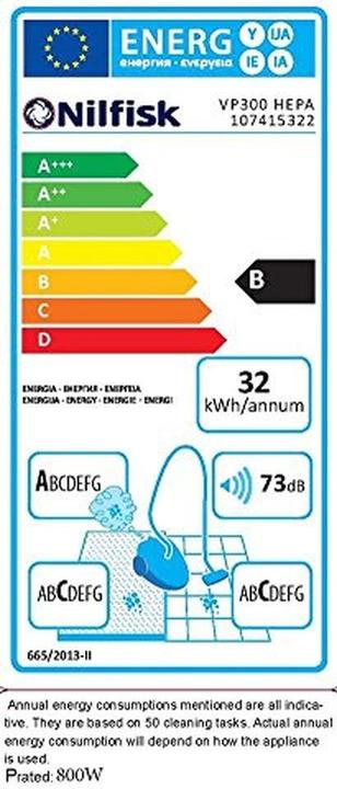 Energy Label Nilfisk VP302 (Dry vacuum cleaner)