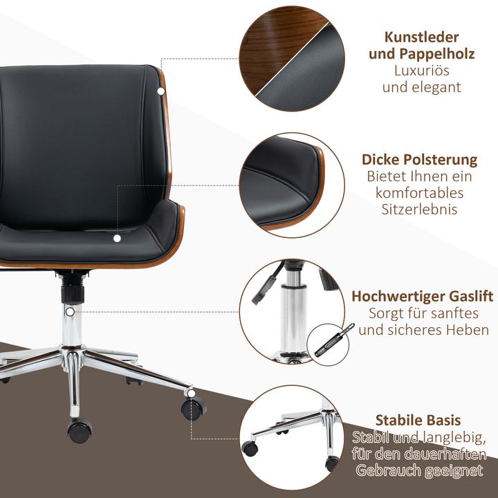 Actual product image Vinsetto Office chair with tilt function and wood look (46 - 56 cm)